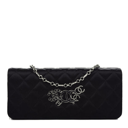Chanel Satin Quilted CC Clutch With Chain Black 1 of 10