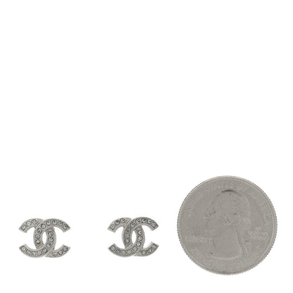 Chanel Crystal CC Earrings Silver 2 of 5