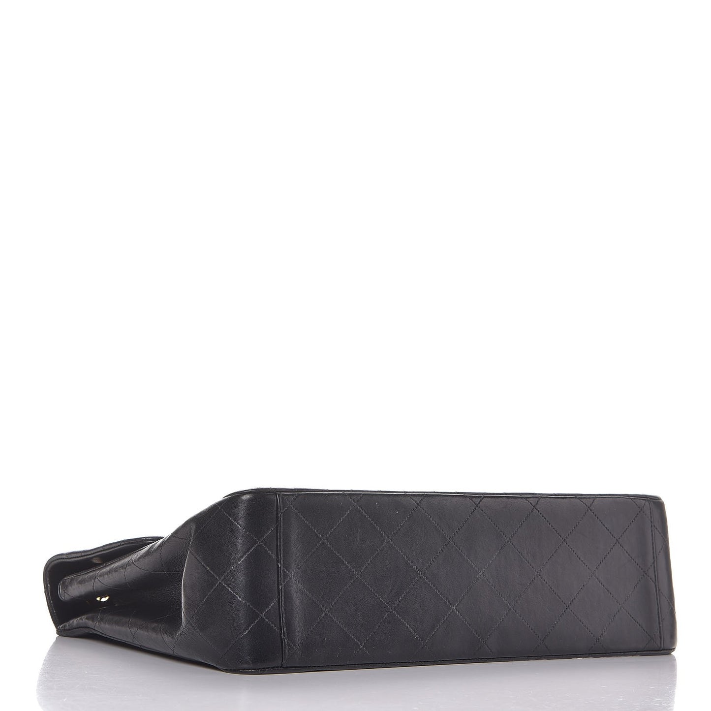 Lambskin Quilted XL Jumbo Single Flap Black
