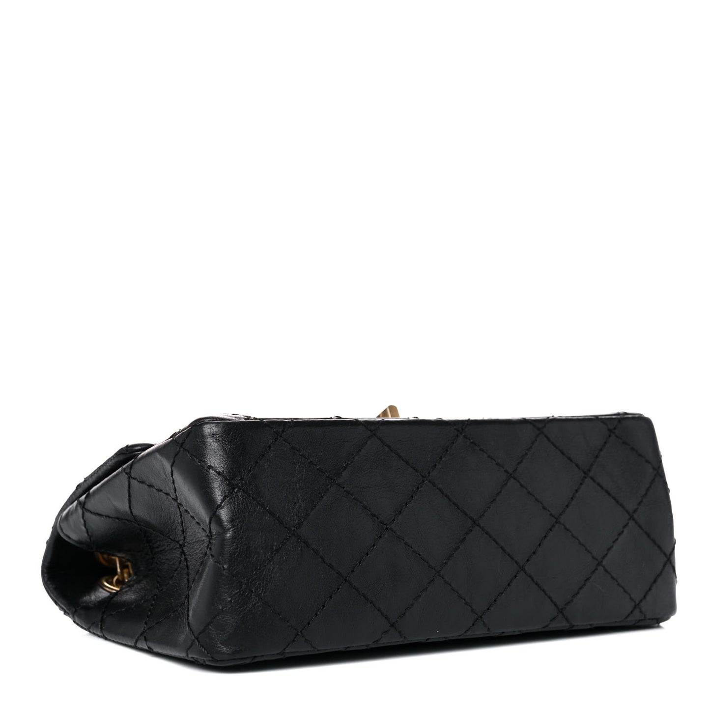 Aged Calfskin Quilted 2.55 Reissue Mini Flap Black