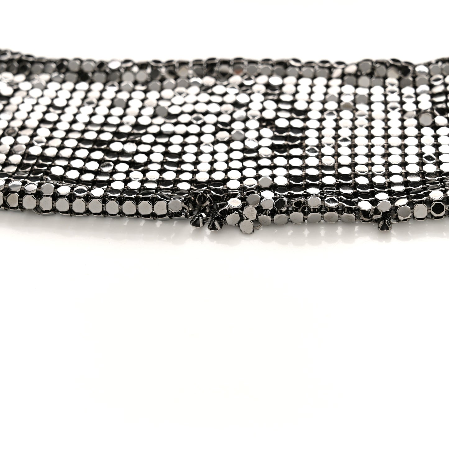 Lambskin Large Chain Mail Hobo Black