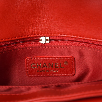 Chanel Lambskin Quilted Large Now and Forever Flap Red 7 of 10