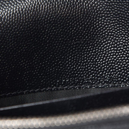 Saint Laurent Grain De Poudre Matelasse Chevron Monogram Envelope Chain Wallet Black 8 of 12