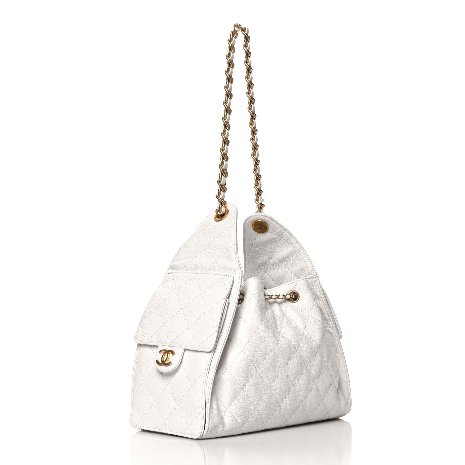 Chanel Caviar Quilted Small Chanel 25 Handbag White 2 of 10