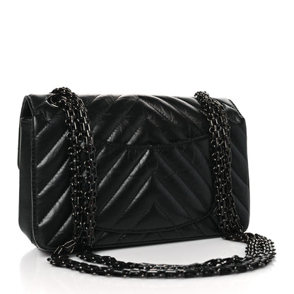 Chanel Aged Calfskin Chevron Quilted 2.55 Reissue Mini Flap So Black 3 of 11