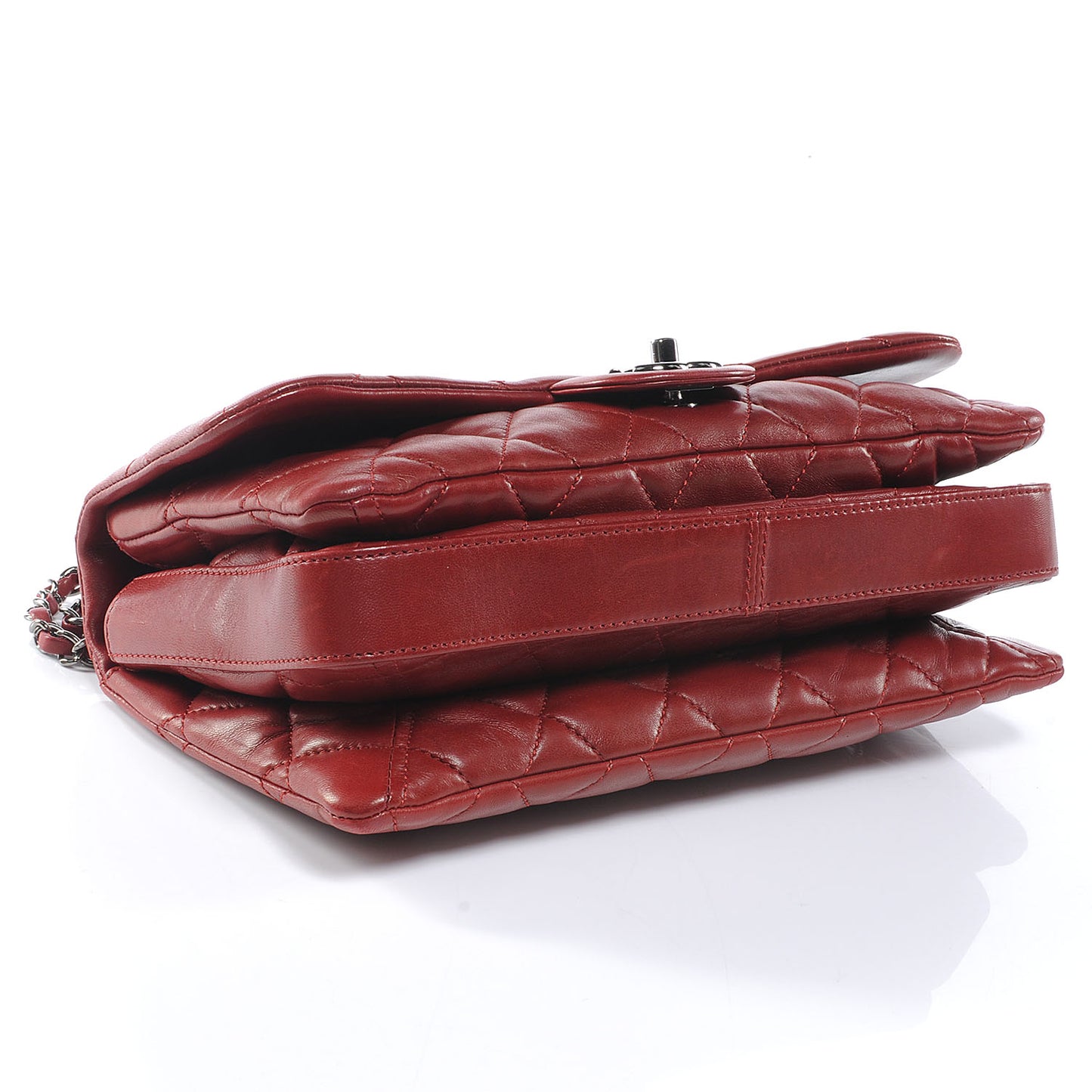 Lambskin Quilted 3 Flap Red