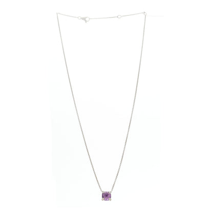 David Yurman Sterling Silver Diamond Amethyst 9mm Petite Chatelaine Pendant Necklace 3 of 6