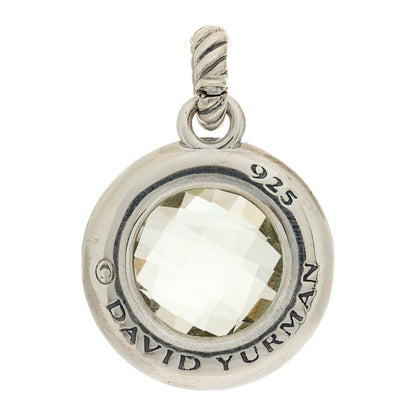 David Yurman Sterling Silver Diamond Prasiolite 18mm Cerise Pendant 3 of 3