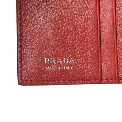 Prada Glace Calfskin City Calfskin Etiquette Compact Wallet Fuoco Astrale 6 of 8