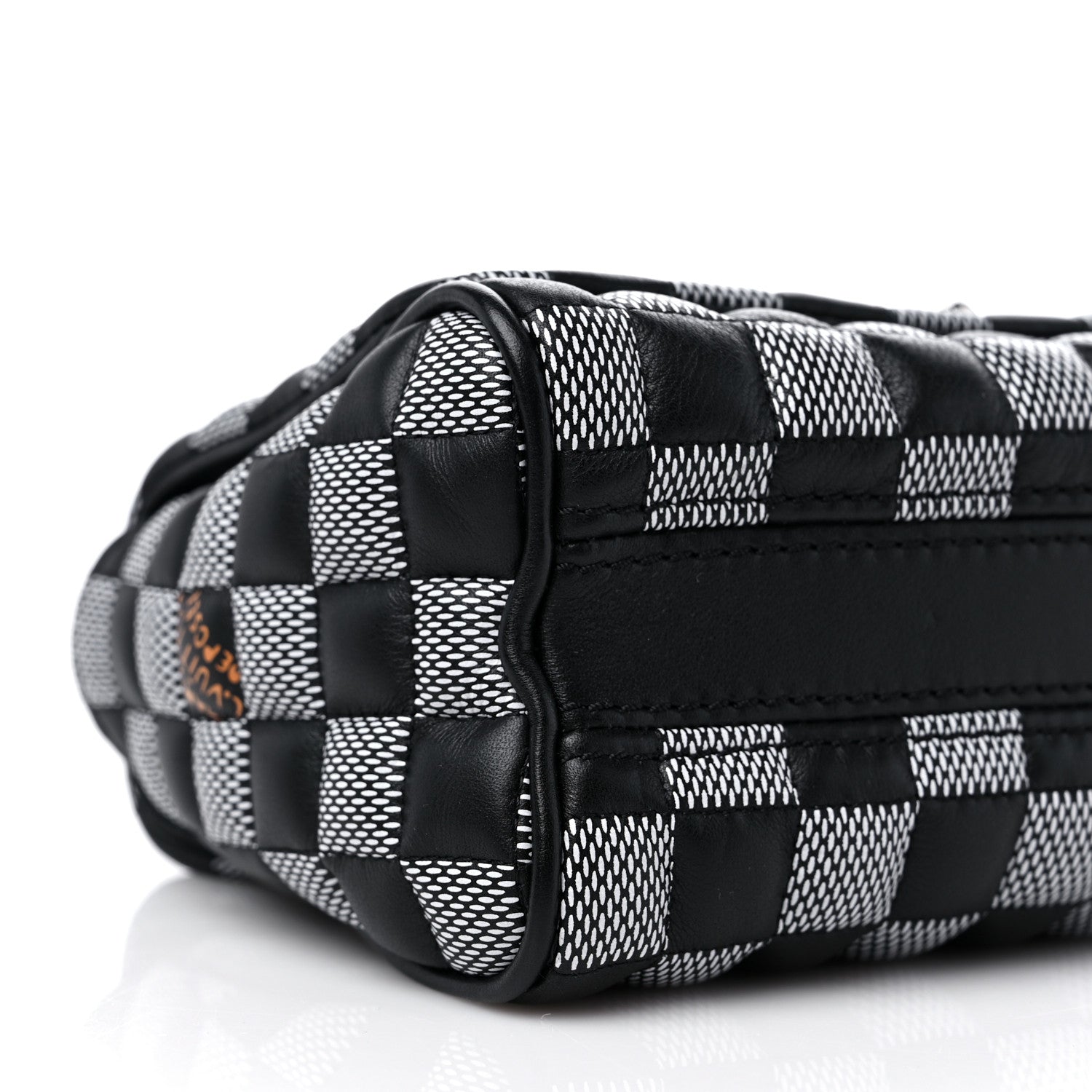 Louis Vuitton Calfskin Damier Twist Shoulder Bag BB Black White 8 of 10