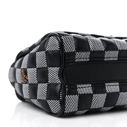 Louis Vuitton Calfskin Damier Twist Shoulder Bag BB Black White 8 of 10