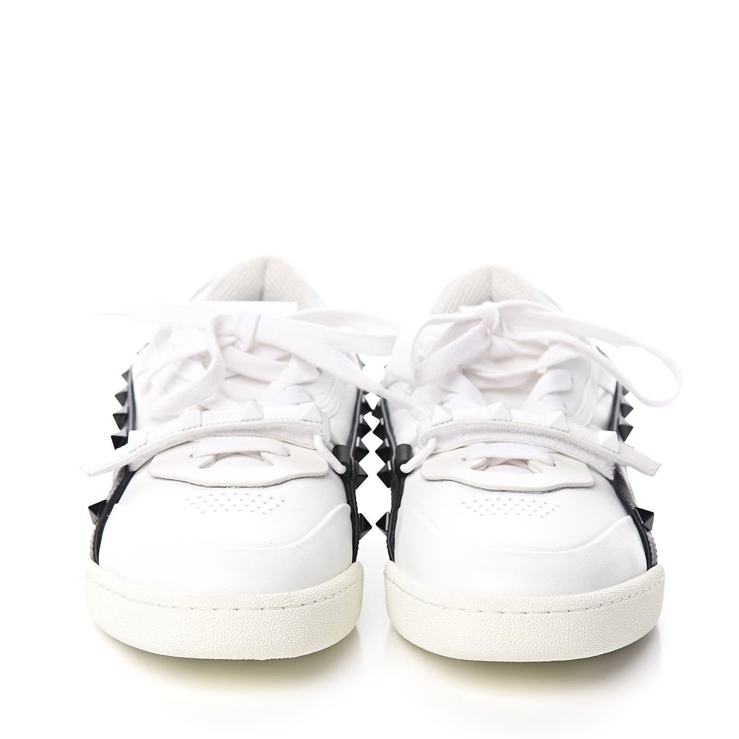 Valentino Garavani Calfskin Womens Rockstud Armour Sneakers 37 White 2 of 9