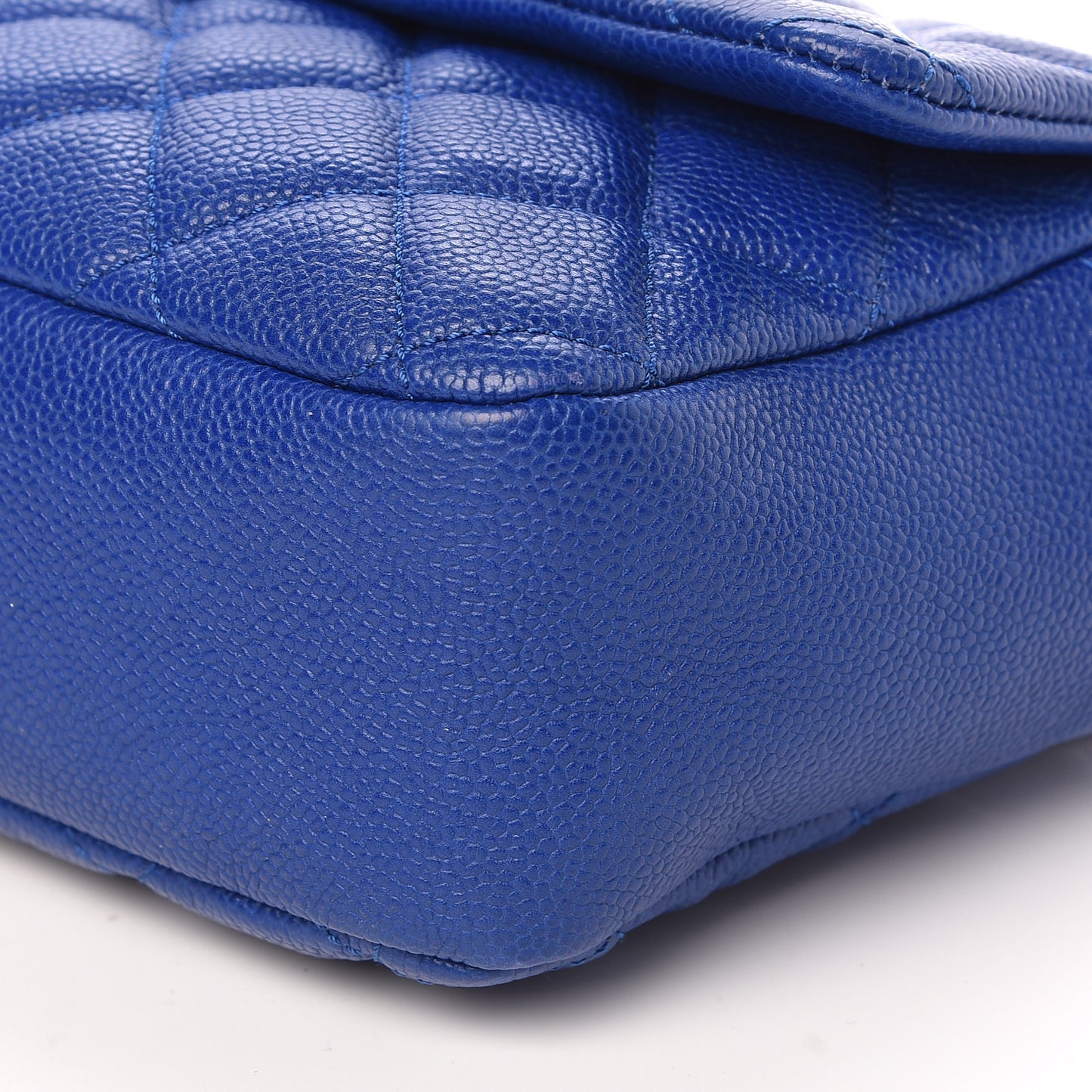 Caviar Quilted Jumbo Easy Flap Blue