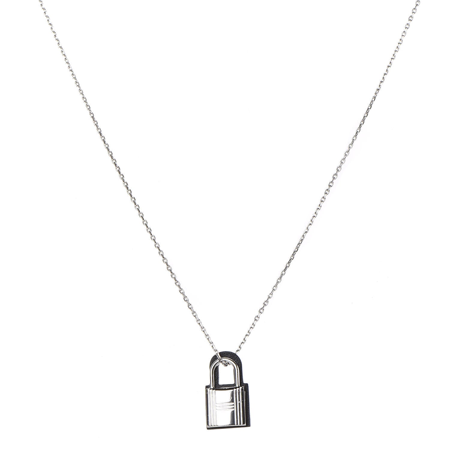 Hermes Swift Small O'Kelly Pendant Necklace Black 1 of 8