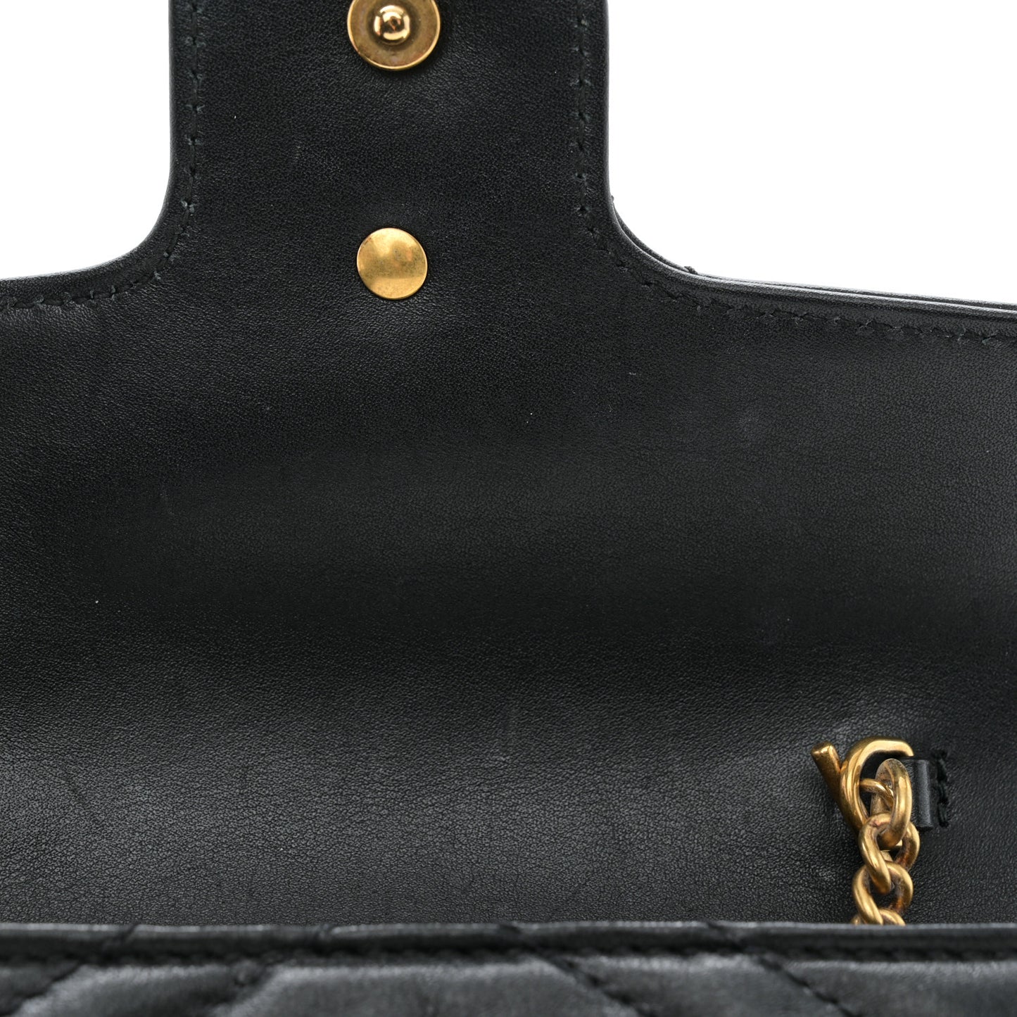 Calfskin Matelasse Super Mini GG Marmont Shoulder Bag Black
