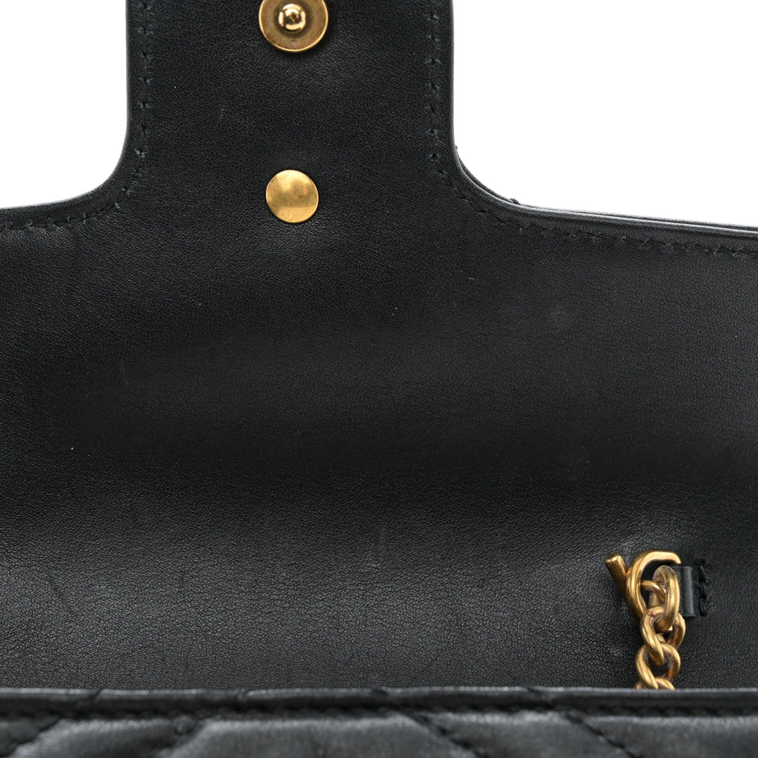 Gucci Calfskin Matelasse Super Mini GG Marmont Shoulder Bag Black 11 of 11