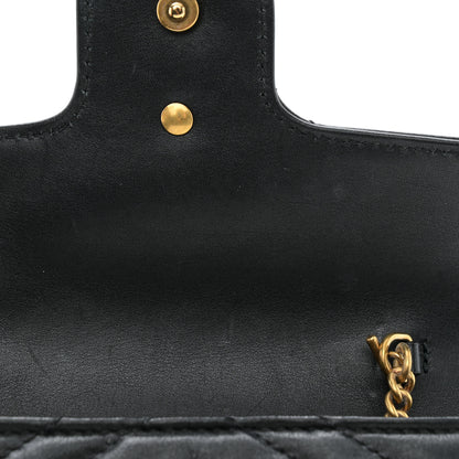 Gucci Calfskin Matelasse Super Mini GG Marmont Shoulder Bag Black 11 of 11