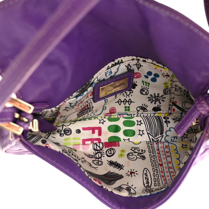 Fendi Nappa Logo Embossed Mini Baguette Purple 5 of 15