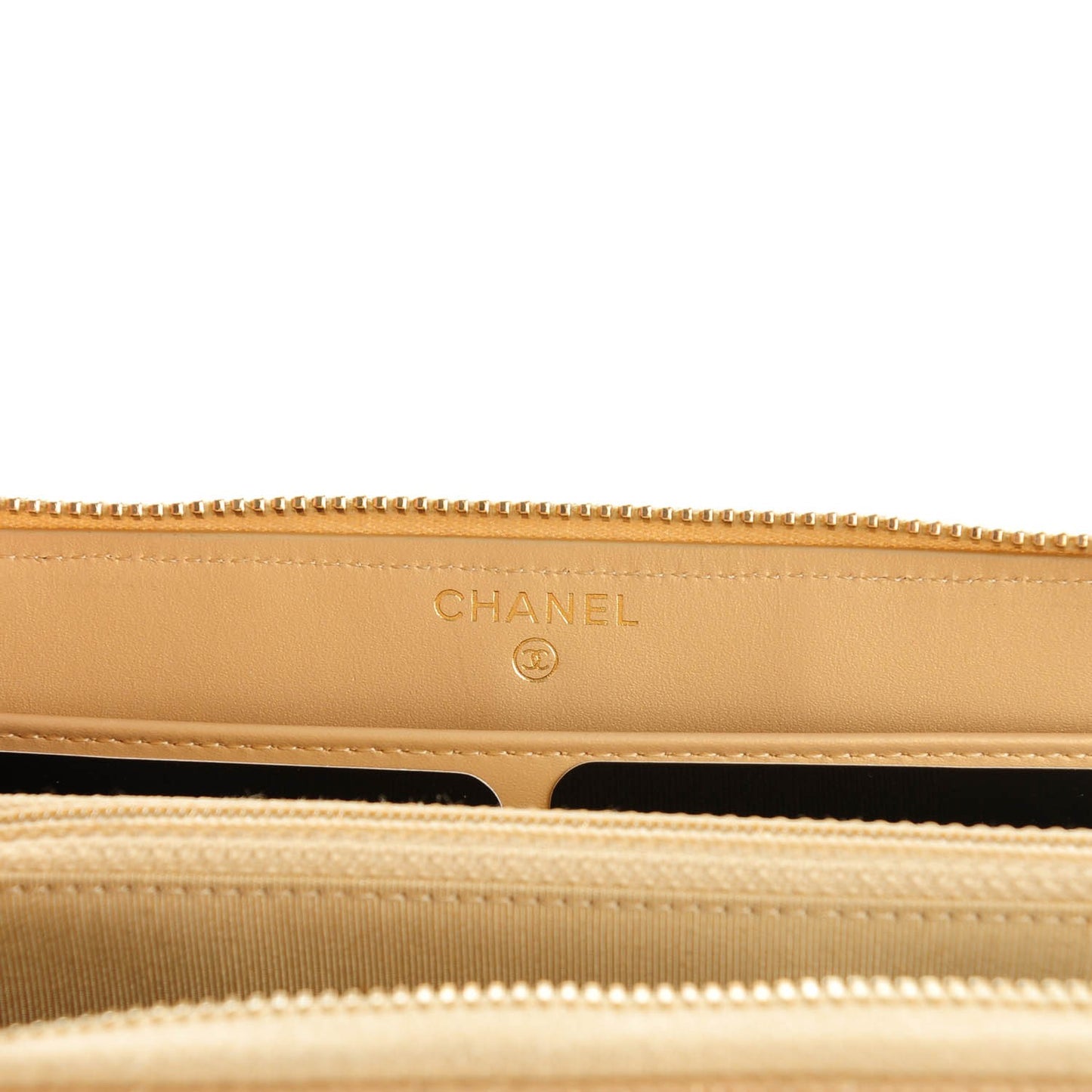 Pearly Caviar Quilted Large Gusset Zip Around Wallet Gold