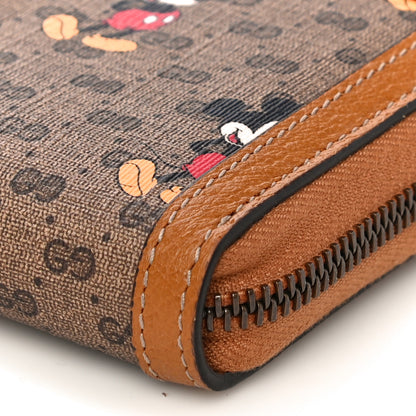 Gucci X DISNEY Mini Vintage GG Supreme Monogram Mickey Mouse Zip Around Wallet Beige Vintage Sun Oil 9 of 10