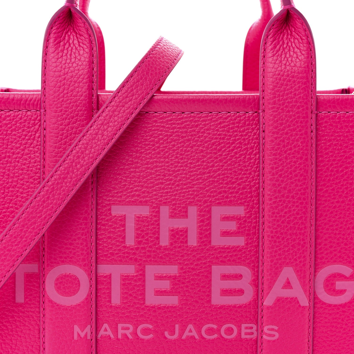 Marc Jacobs Grained Calfskin Small The Tote Bag Hot Pink 8 of 11