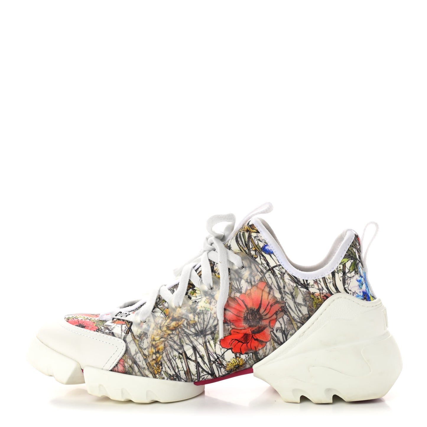 Neoprene Rubber Champetre Print Womens D-Connect Sneakers 38 White Multicolor