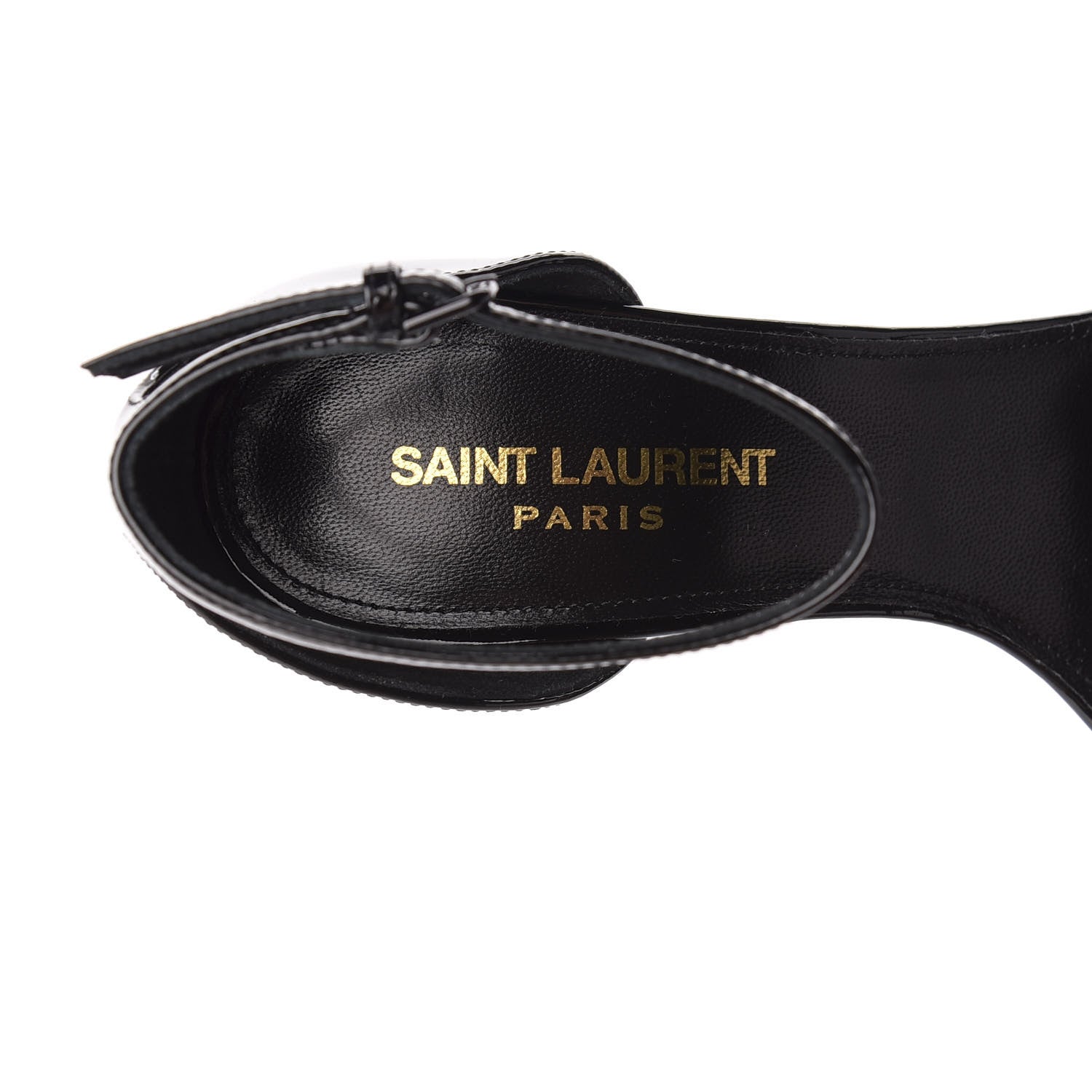 Saint Laurent Patent Calfskin Opyum 110 Sandals 36 Black Gold 7 of 9