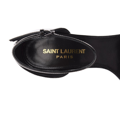 Saint Laurent Patent Calfskin Opyum 110 Sandals 36 Black Gold 7 of 9