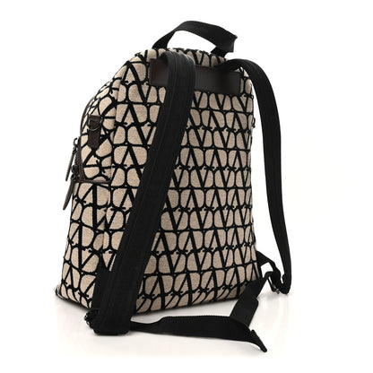 Valentino Garavani Toile Iconographe Backpack Naturale Black Fondant 3 of 9