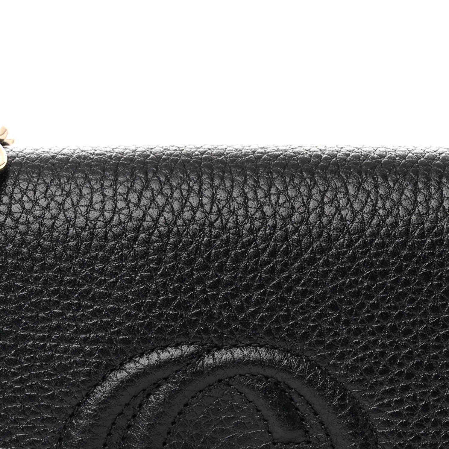 Gucci Pebbled Calfskin Soho Wallet On Chain Black 7 of 10