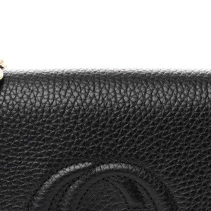 Gucci Pebbled Calfskin Soho Wallet On Chain Black 7 of 10