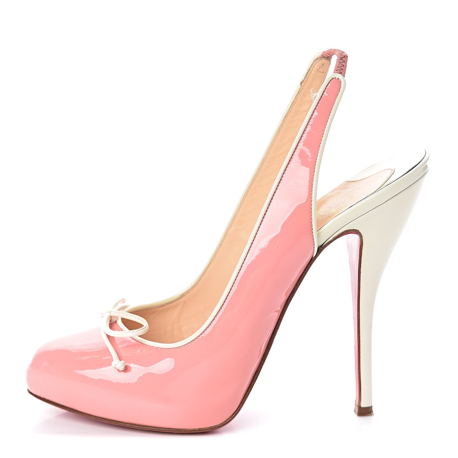 Christian Louboutin Patent Georgineta 120 Platform Slingback Pumps 40 Guimauve 1 of 10