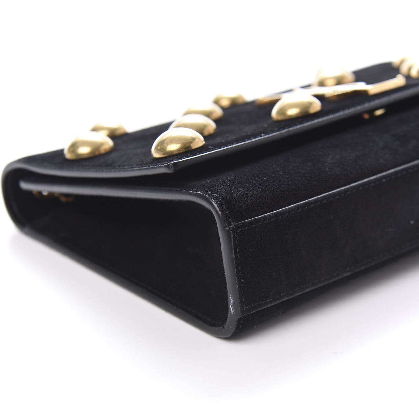 Suede Studded Medium Classic Monogram Kate Satchel Black