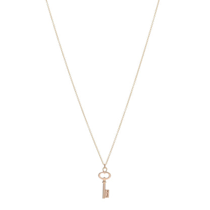 Tiffany 18K Rose Gold Mini Key Pendant Necklace 1 of 4
