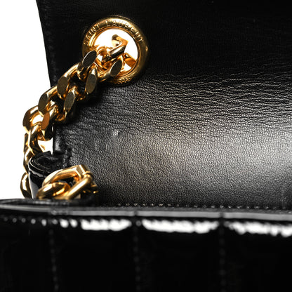 Saint Laurent Patent Matelasse Monogram Large Vicky Chain Bag Black 11 of 11