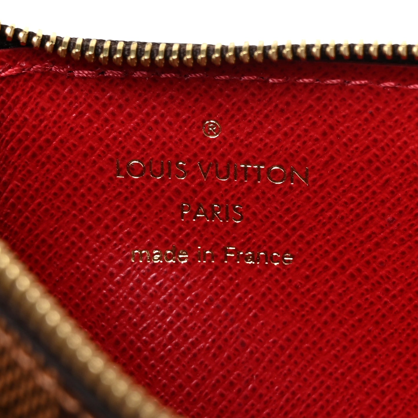 Damier Ebene Recto Verso Card Holder Red