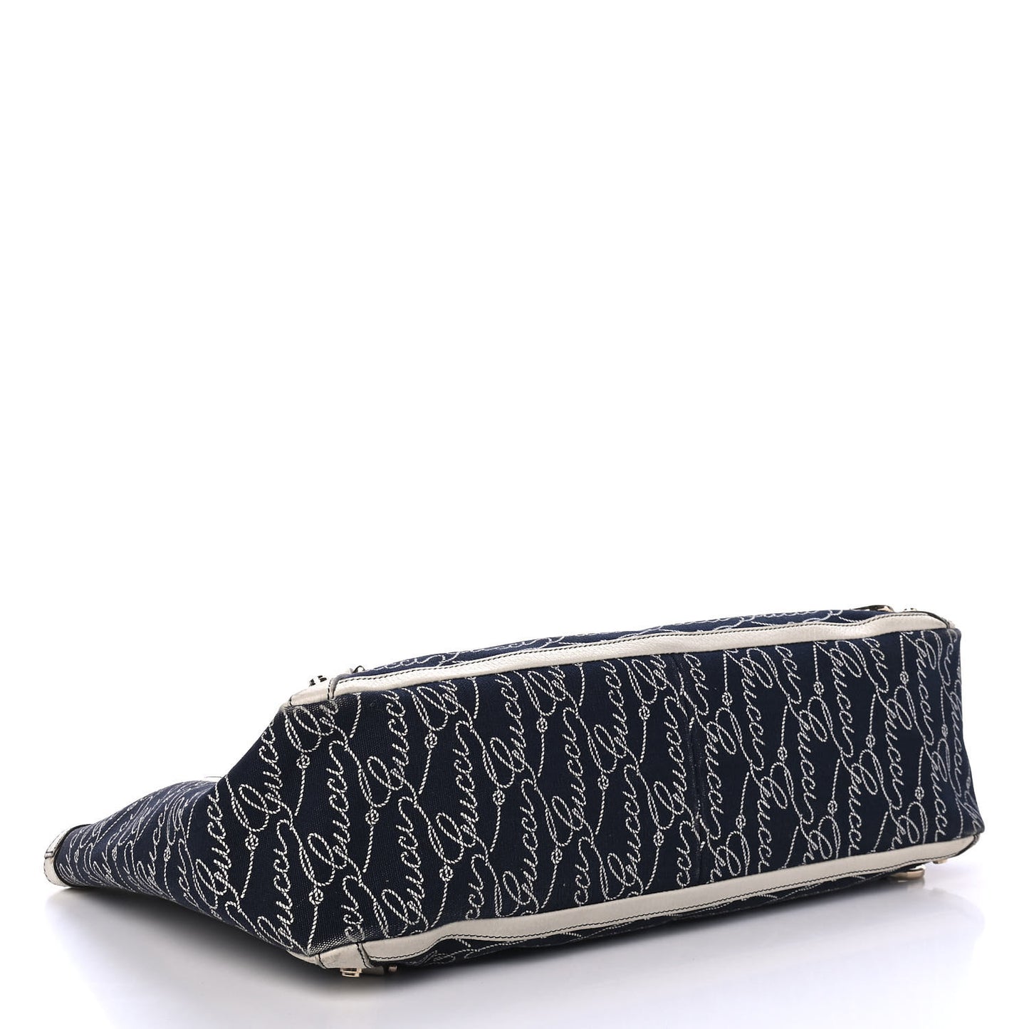 Canvas Print Large Abbey Tote Navy Off White