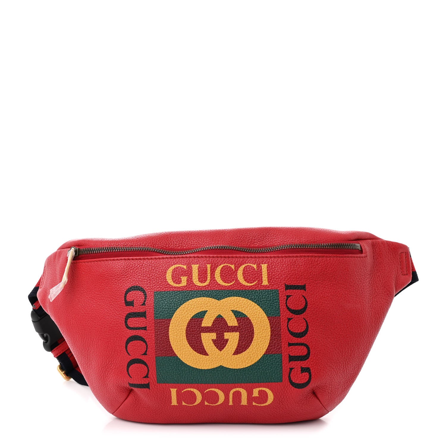 Gucci Grained Calfskin Logo Belt Bag Hibiscus Red 1 of 11