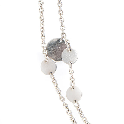 Hermes Sterling Silver 18K Rose Gold Confettis Long Necklace 3 of 7