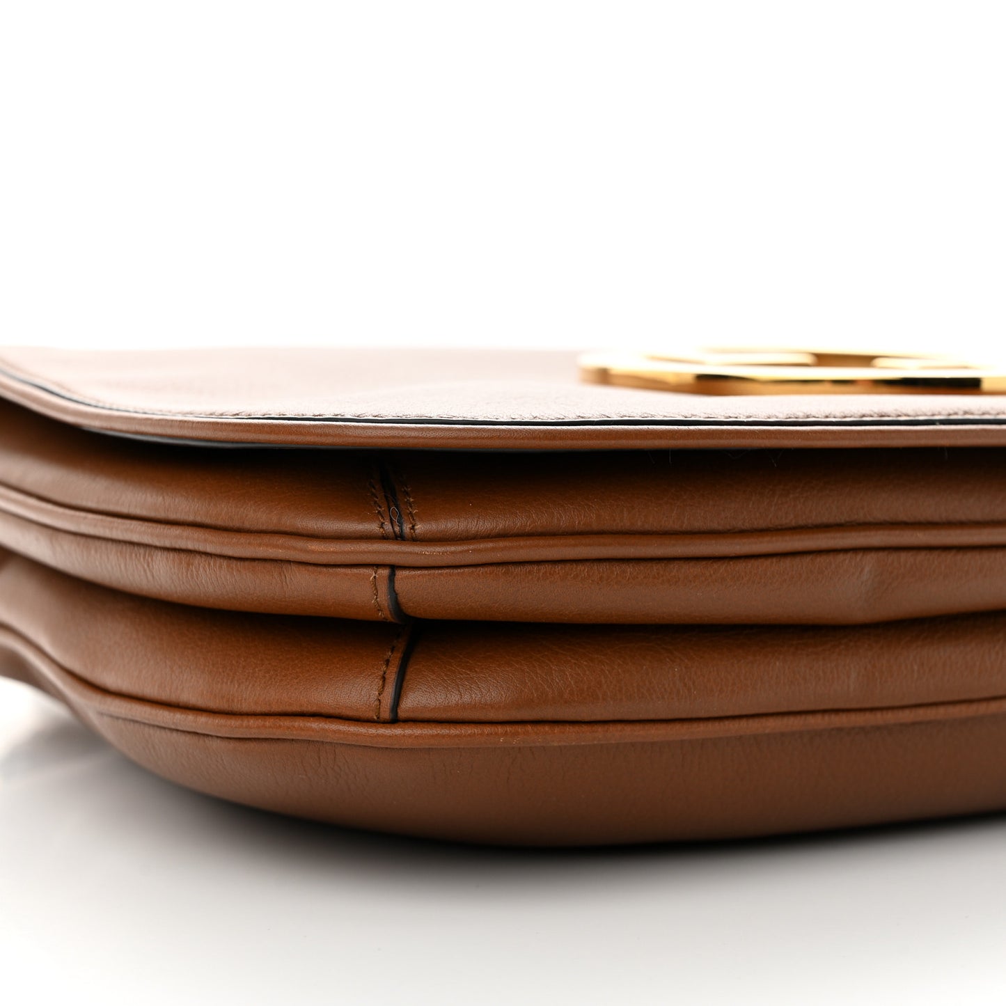 Roxy Calfskin Web Medium Blondie Shoulder Flap Bag Cuir