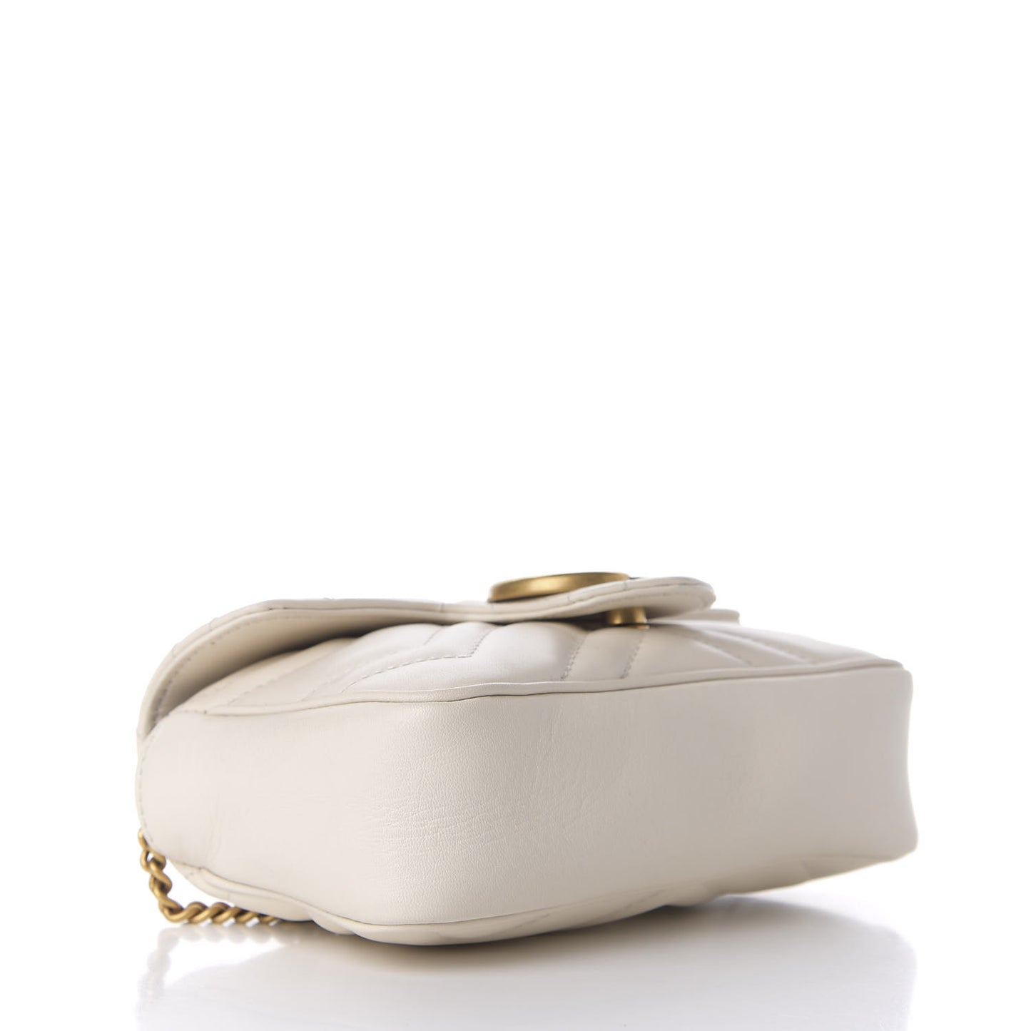 Calfskin Matelasse Super Mini GG Marmont Shoulder Bag White