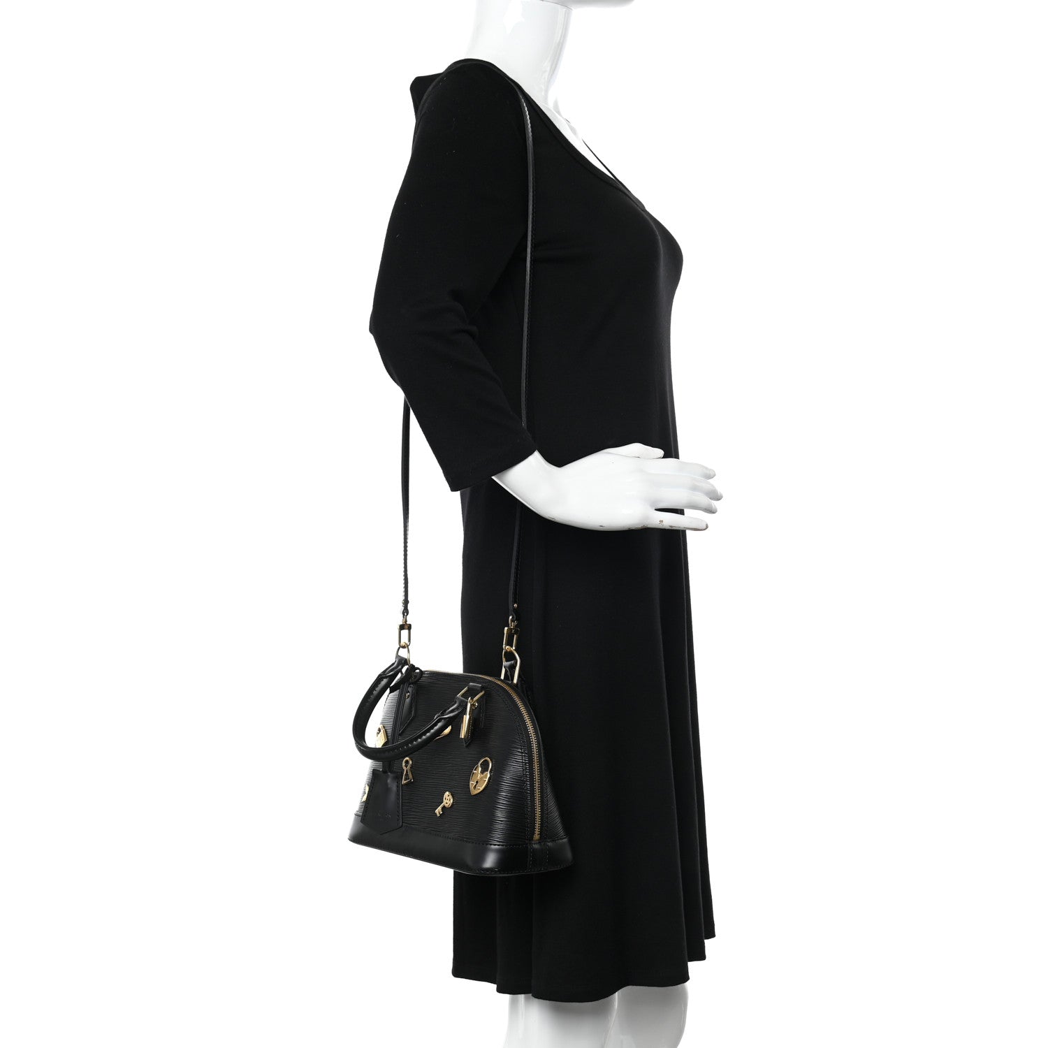 Louis Vuitton Epi Love Lock Alma BB Black 2 of 9
