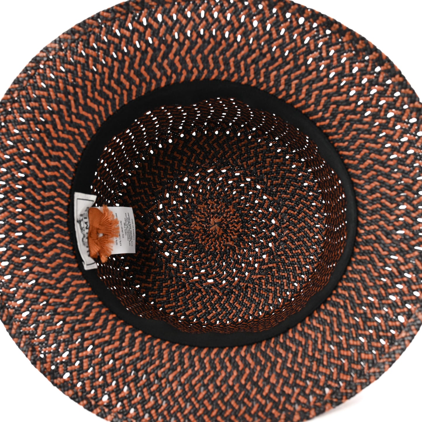 Straw Adele Panama Hat 58 Terracotta Black