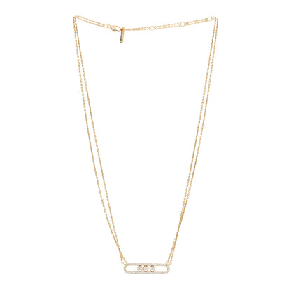 Messika 18K Yellow Gold Diamond Move Double Chain Pave Necklace 3 of 5