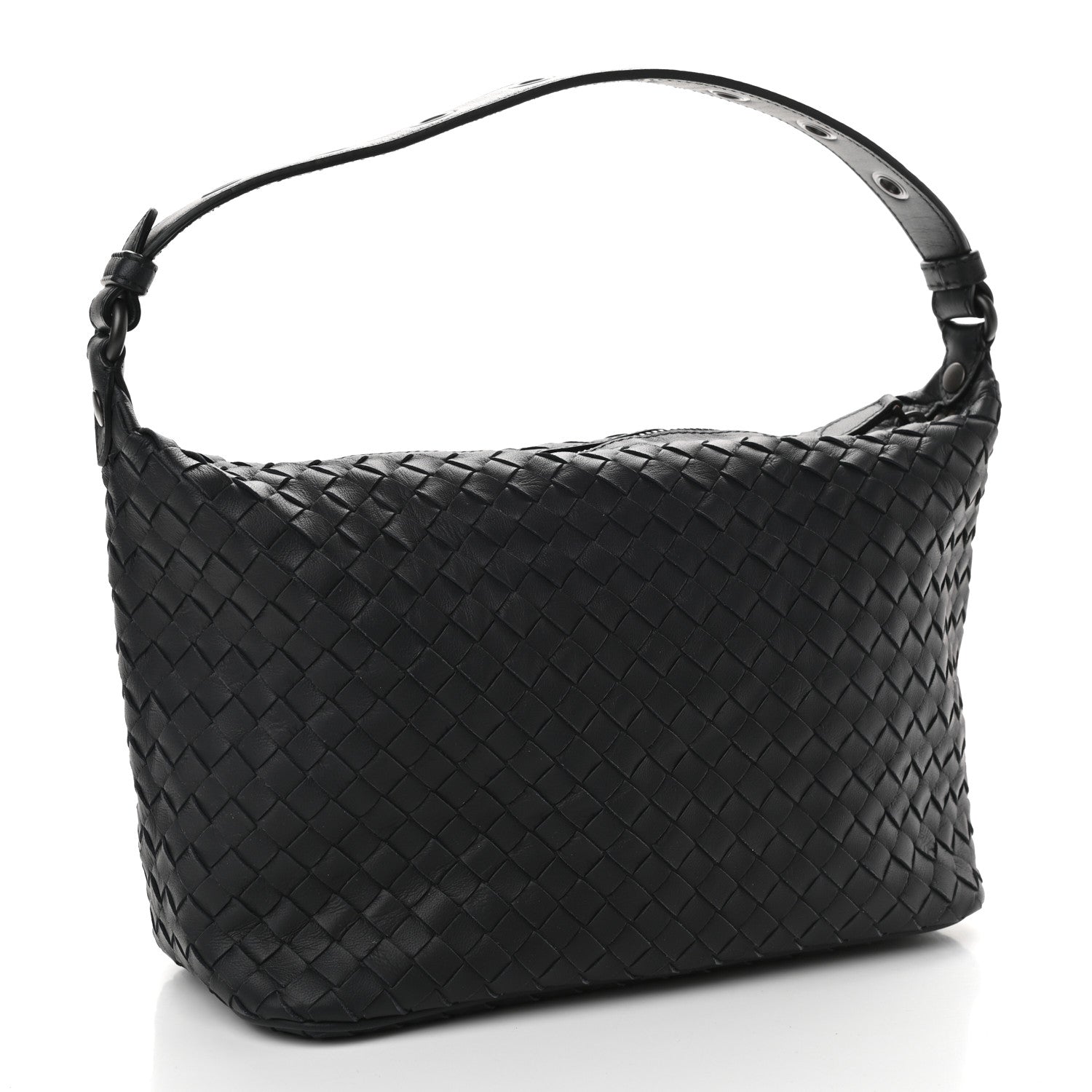 Bottega Veneta Nappa Intrecciato Small Shoulder Bag Black 2 of 8