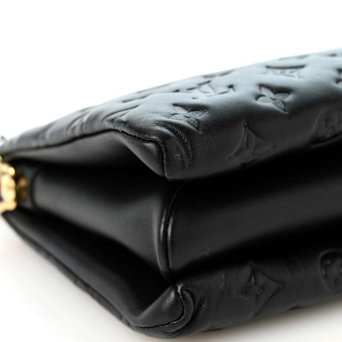 Louis Vuitton Lambskin Embossed Monogram Scarf Coussin PM Black 10 of 11