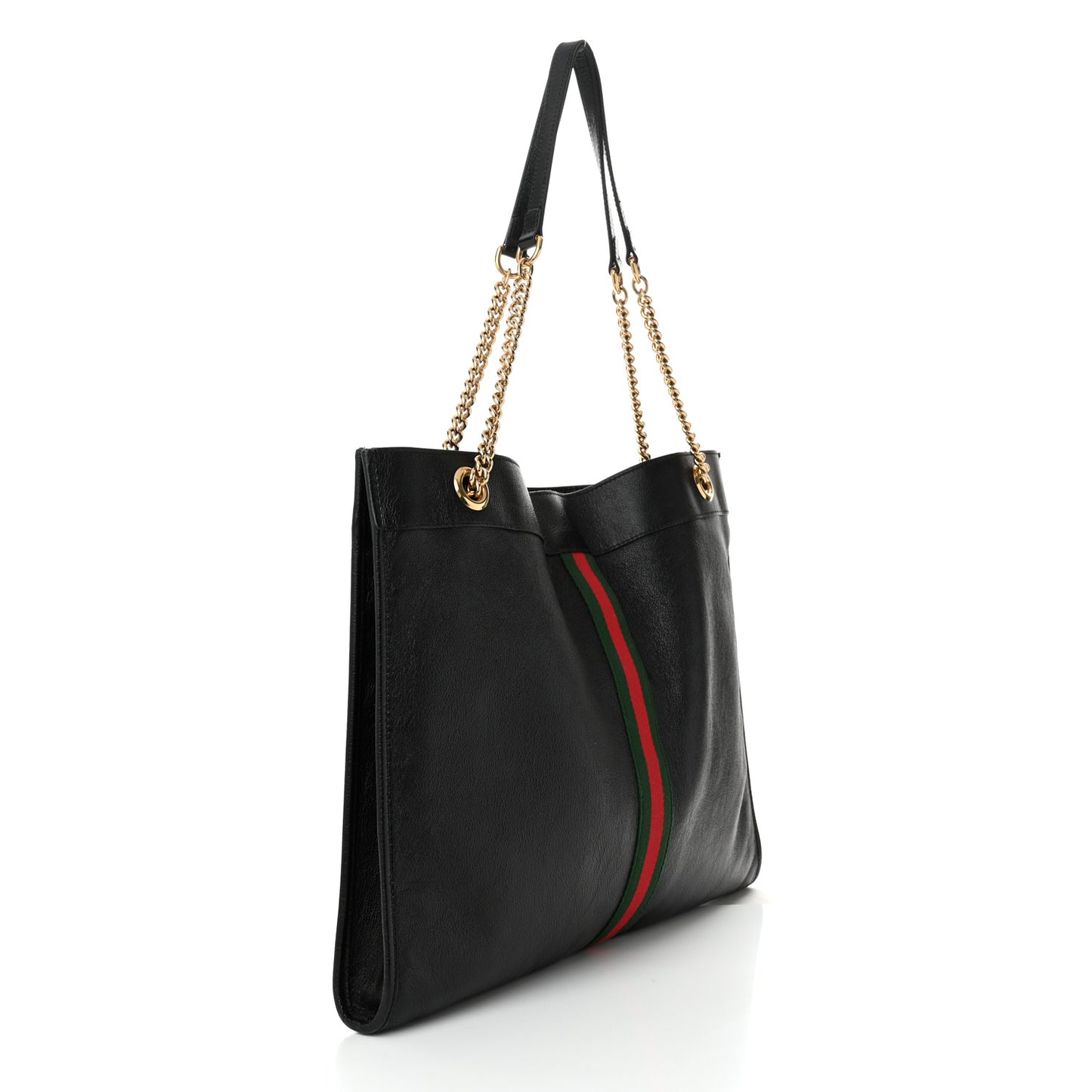 Calfskin Large Rajah Chain Tote Black