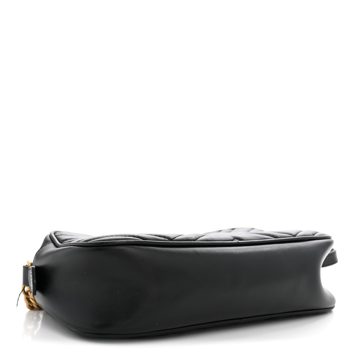 Gucci Calfskin Matelasse Small GG Marmont Chain Shoulder Bag Black 4 of 14
