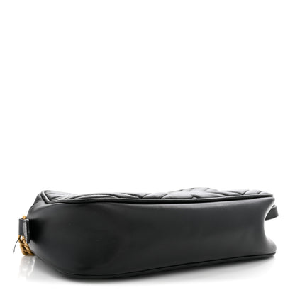 Gucci Calfskin Matelasse Small GG Marmont Chain Shoulder Bag Black 4 of 14