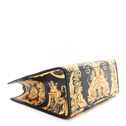Fendi X VERSACE Calfskin Plexiglass Fendace FF Baroque Print Medium Fendi Sunshine Shopper Tote Black Gold 4 of 11